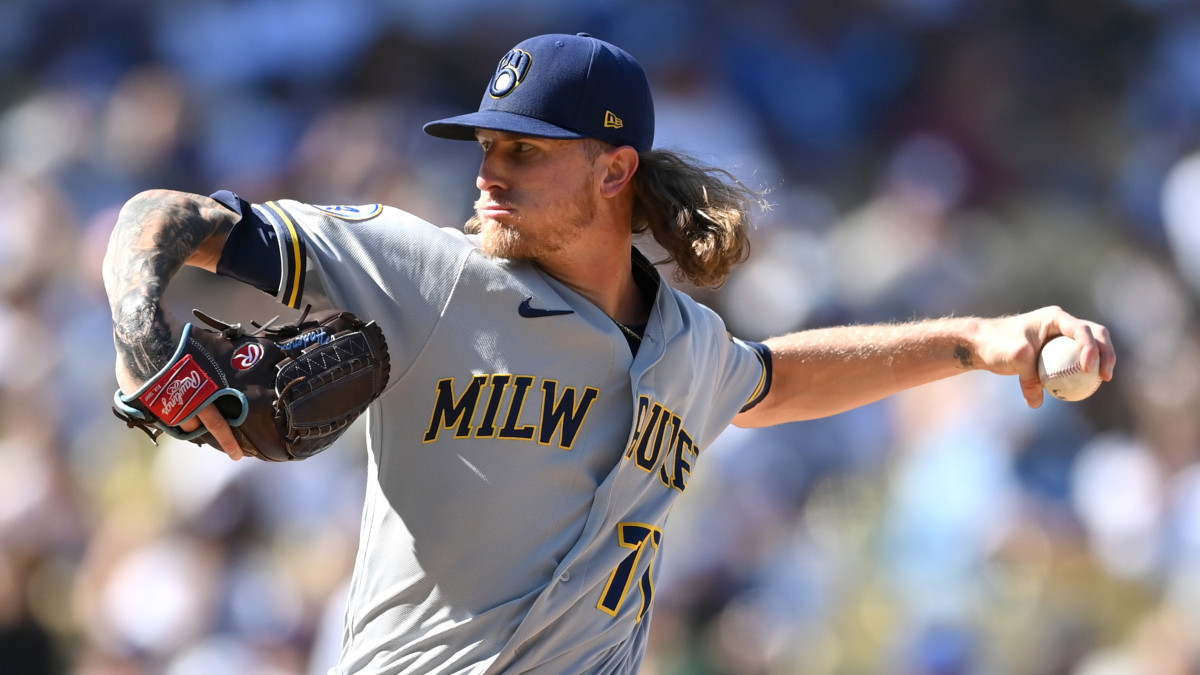 Josh Hader throws a pitch